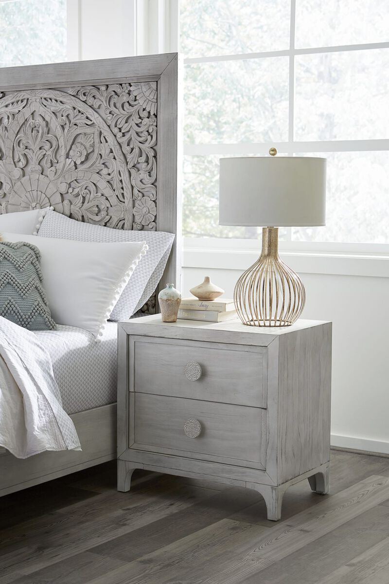Boho Chic 2 Drawer Nightstand