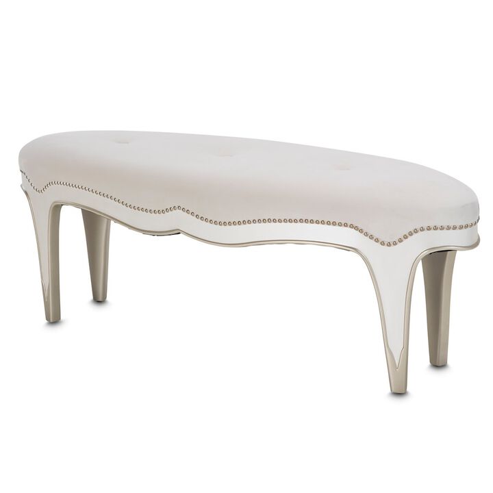 Michael Amini London Place Bed Bench - Creamy Pearl Michael Amini London Place Bed Bench - Creamy Pearl