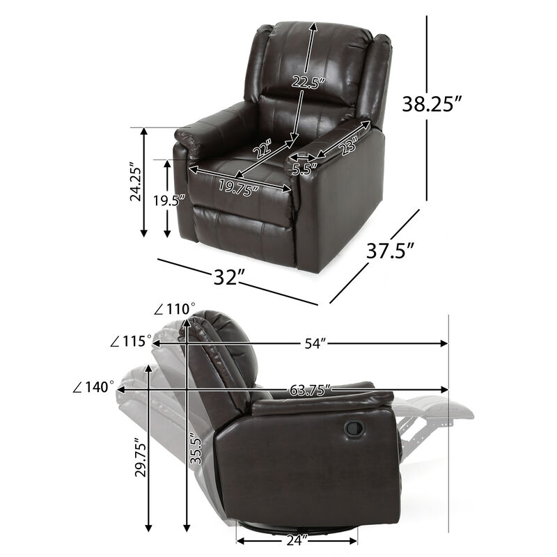 Merax  Manual Reclining Chair with Swivel
