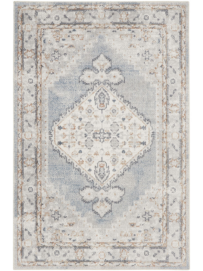 Astra Machine Washable ASW11 Light Blue 3'3" x 5' Rug