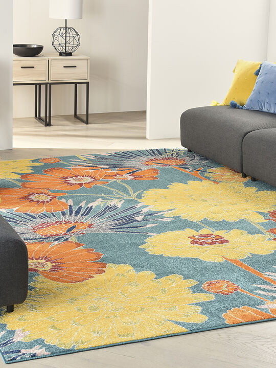 Allur ALR06 Turquoise/Multicolor 4' x 6' Rug