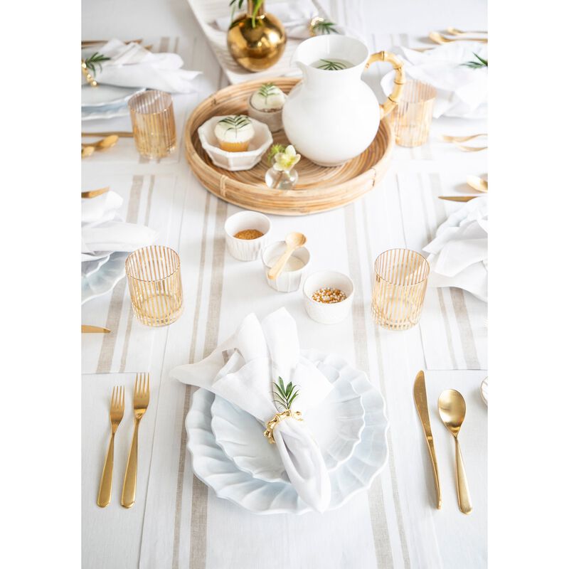 Solino Home 100% Pure Linen Table Runner | French Stripe
