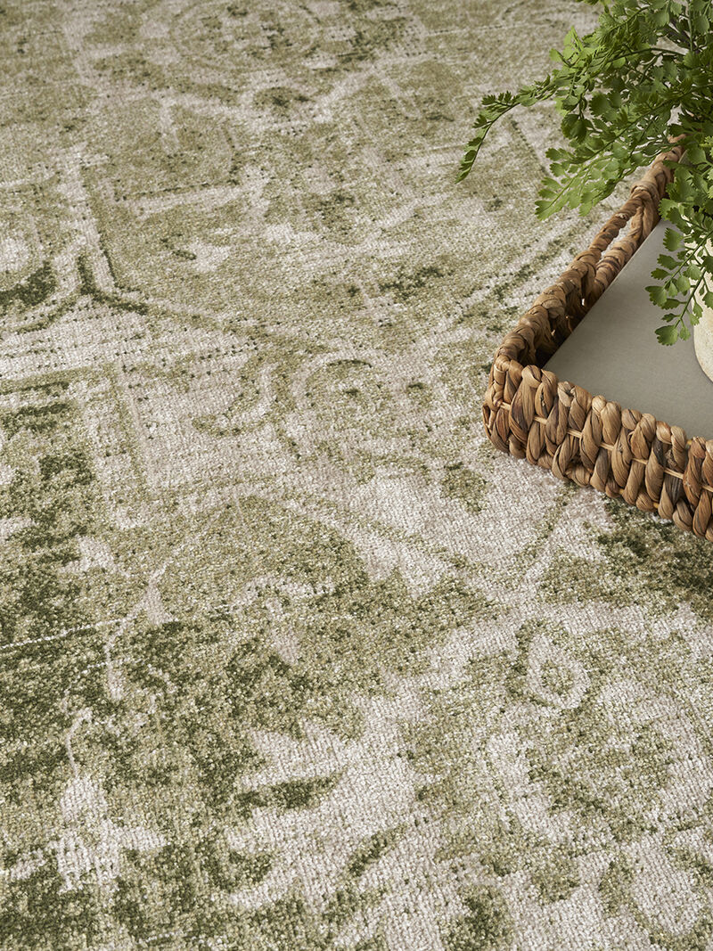 Astra Machine Washable ASW12 Ivory/Green 4' x 6' Rug