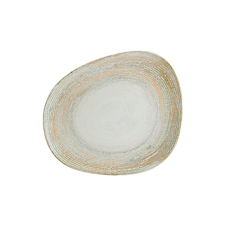 Patera 13" x 10.75" Organic Decorated Porcelain Plate