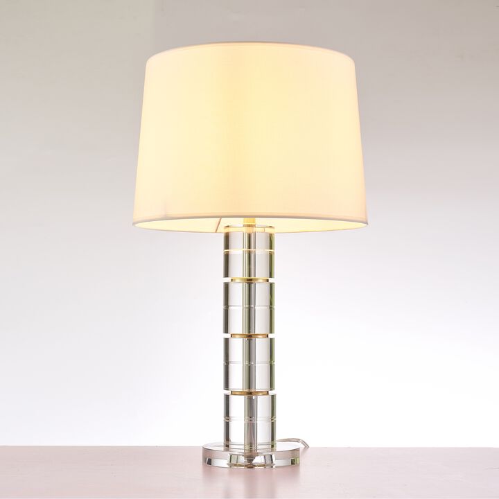 Pasargad Home Catalina Metal & Acrylic Table Lamp, White/Clear