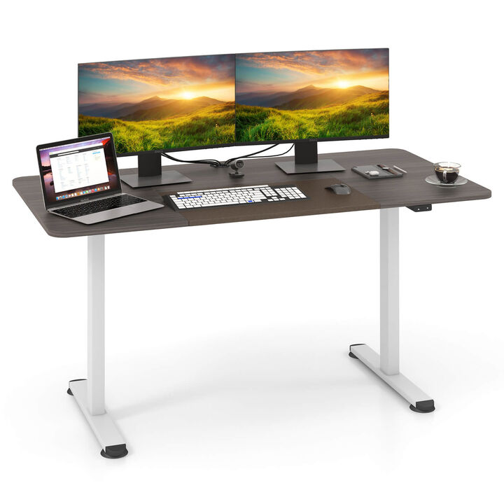 Costway Electric Height Adjustable Standing Desk, Sit to Stand Computer Workstation Home Office Desk