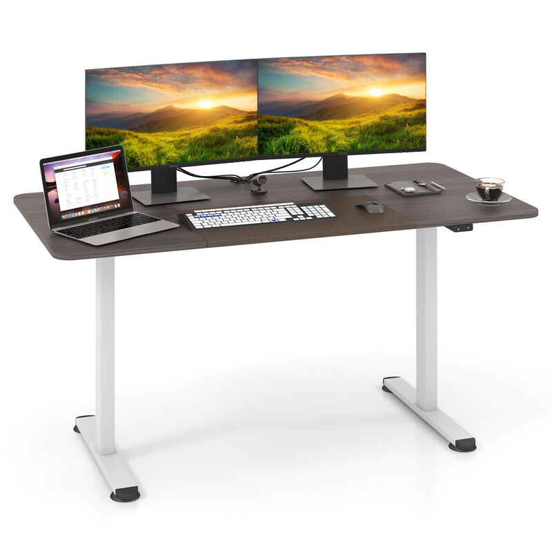 Costway Electric Height Adjustable Standing Desk, Sit to Stand Computer Workstation Home Office Desk