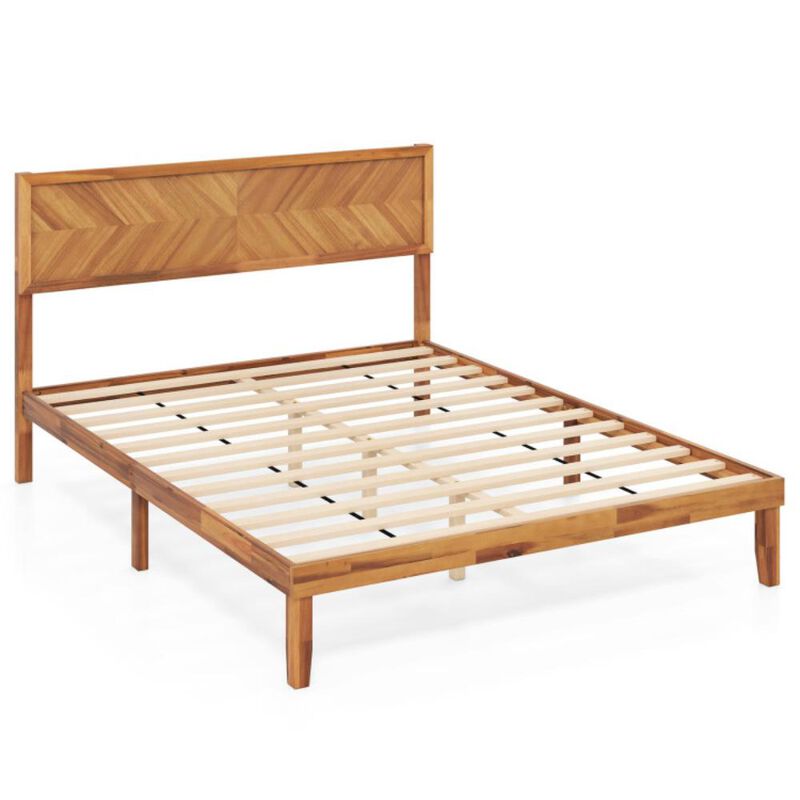 Bed Frame with Headboard and Storage Space for Practical and Stylish Bedroom Organization