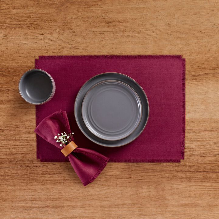 Solino Home 100% Pure Linen Cloth Napkins 20 x 20 Inch Set of 4 | Fringe Dinner Napkins