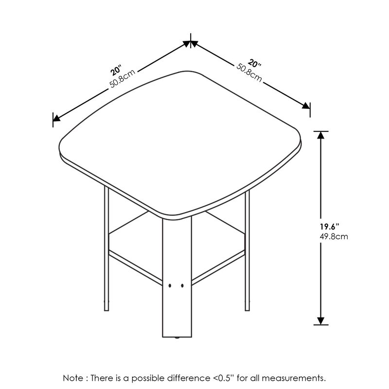 FurinnoFURINNO Simple Design End Table, 2-Pack, Espresso