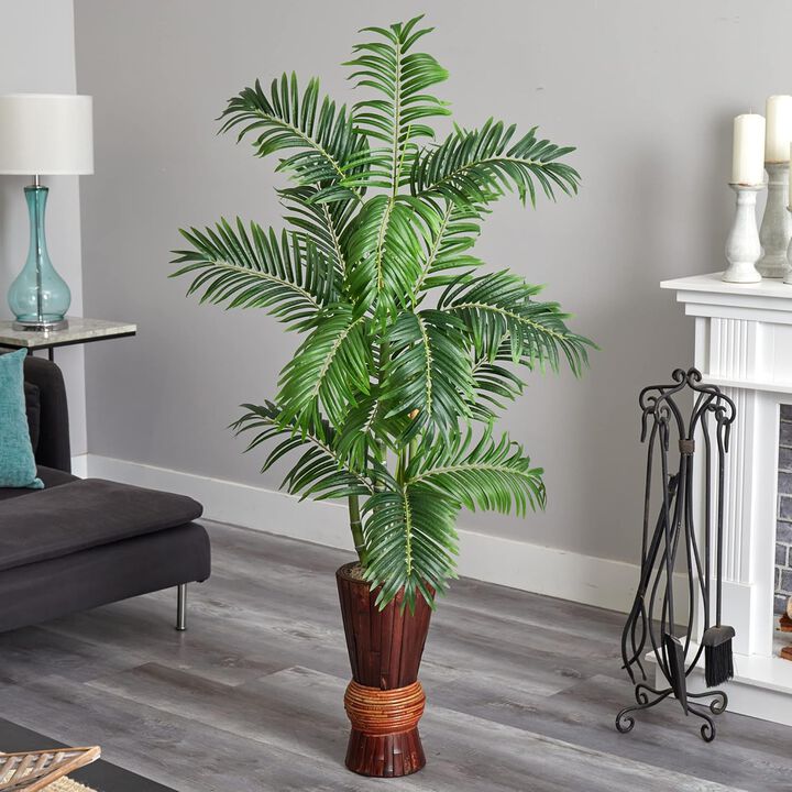 Hivvago 62 Inches Areca Tree w/Decorative Planter