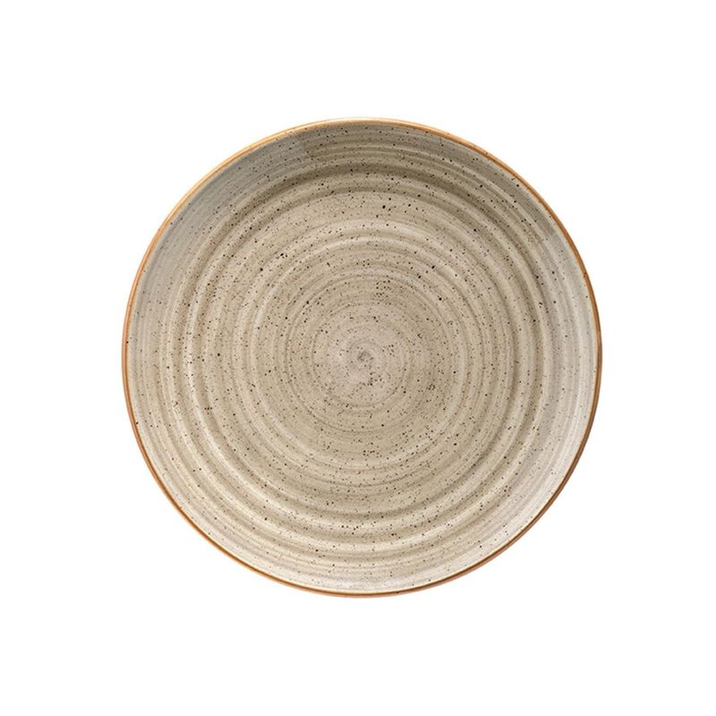 Terrain dia.6.75" Round Brown Porcelain Plate (Set of 4)