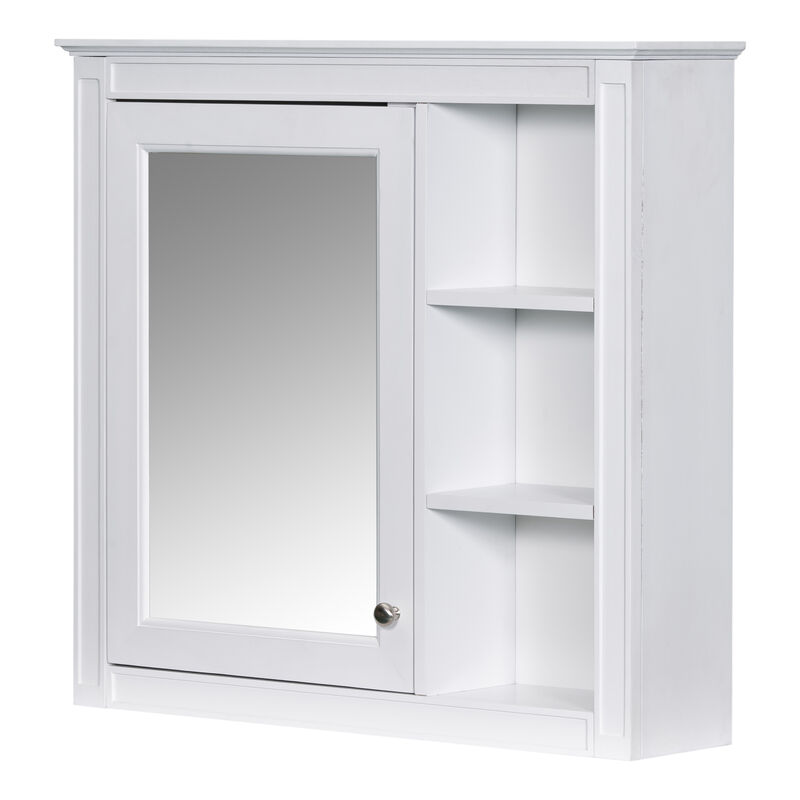 Modern Vintage Mirror Cabinet Ample Storage, Adjustable Hinges, Premium MDF