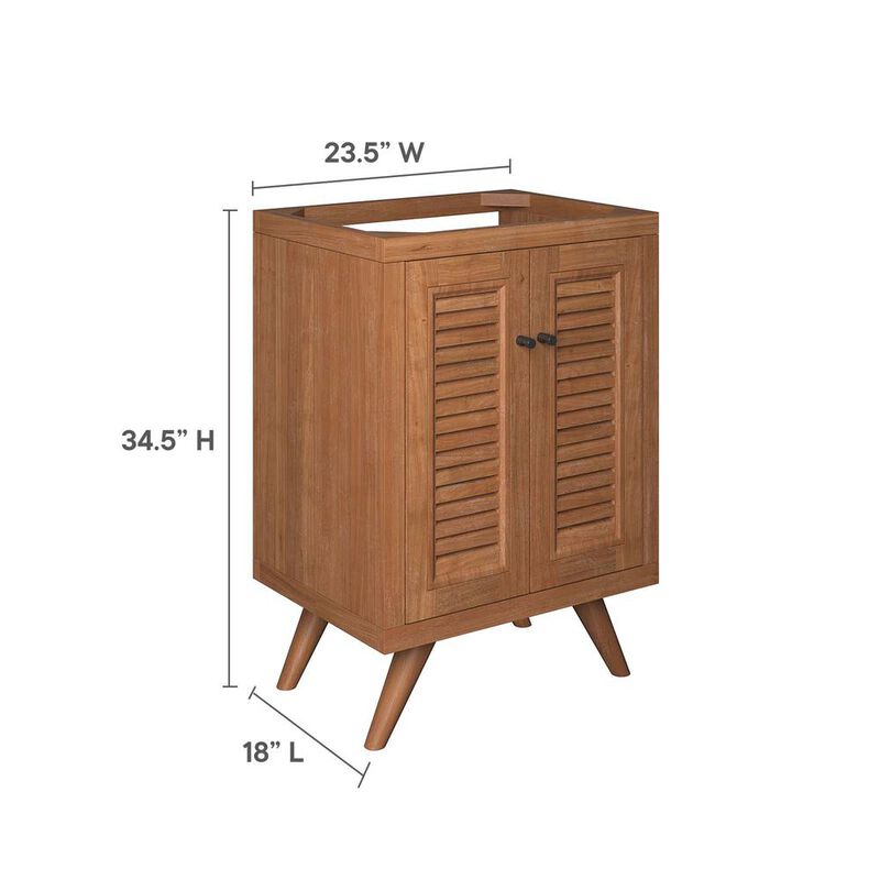 Modway Birdie 24 Teak Wood Bathroom Vanity Cabinet (Sink Basin Not Included)