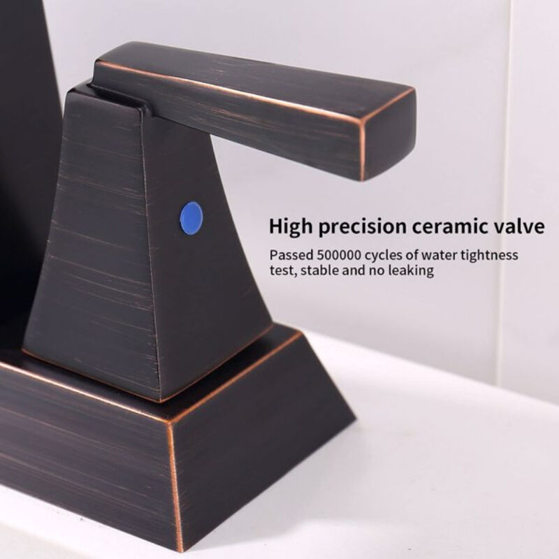 Oil Rubbed Bronze 2-Handle Bathroom Faucet,  Centerset with Pop-Up Drain & Supply Lines