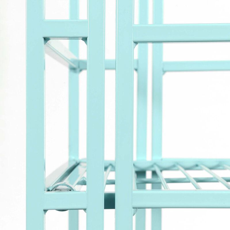 Convenience Concepts Xtra Storage 4 Tier Folding Metal Shelf Sea Foam