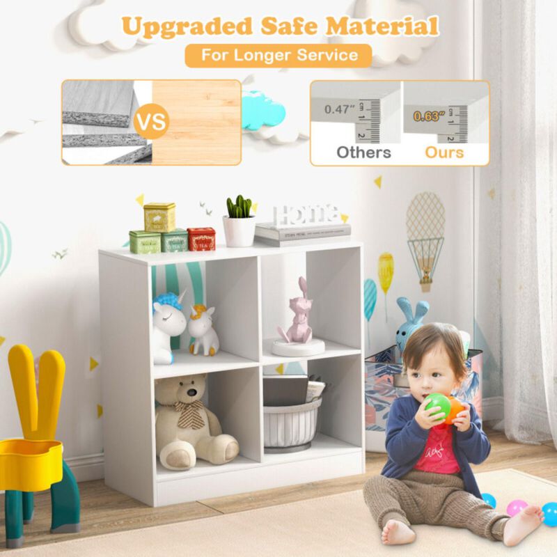 Hivvago 4-Cube Kids Bookcase with Open Shelves