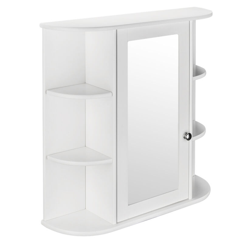 3-Tier Single Door Mirror Bathroom Wall-Mounted Cabinet Space-Saving Shelf for Stylish Bathroom Organization