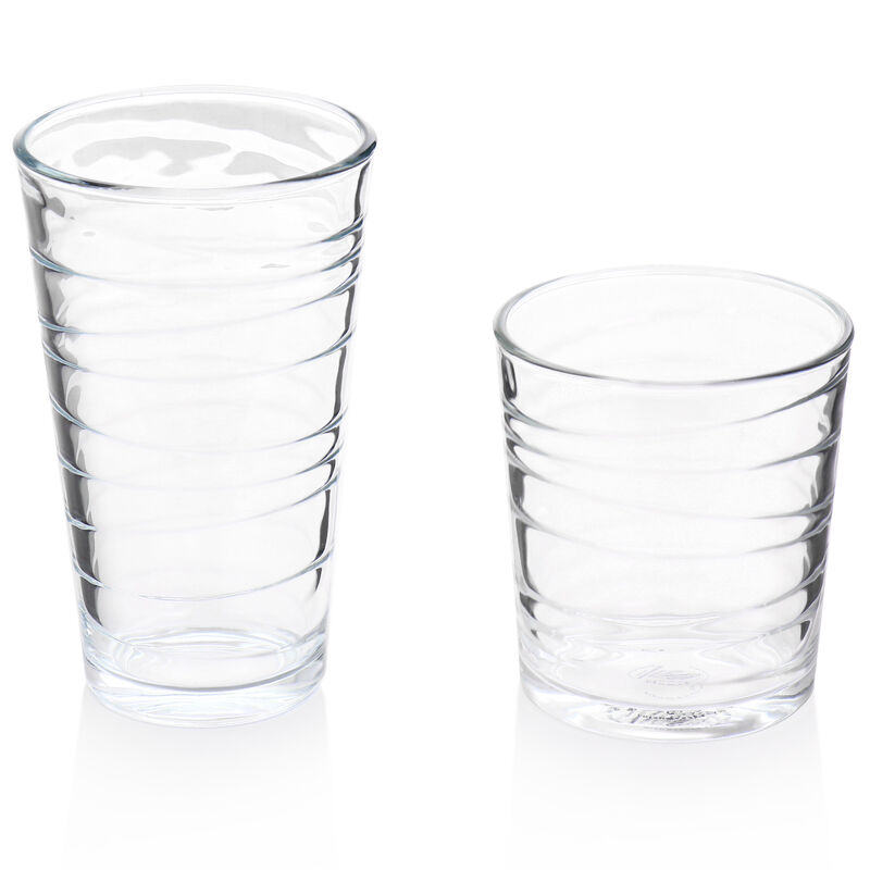 Gibson Home 16 Piece Swirl Clear Assorted Glassware Set