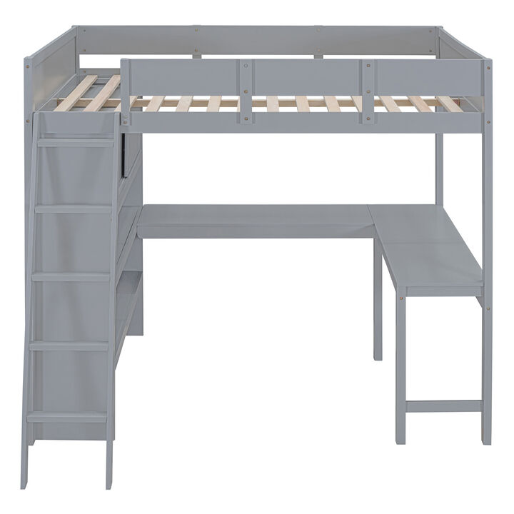 Merax Loft Bed with Desk and Shelf Merax Loft Bed with Desk and Shelf