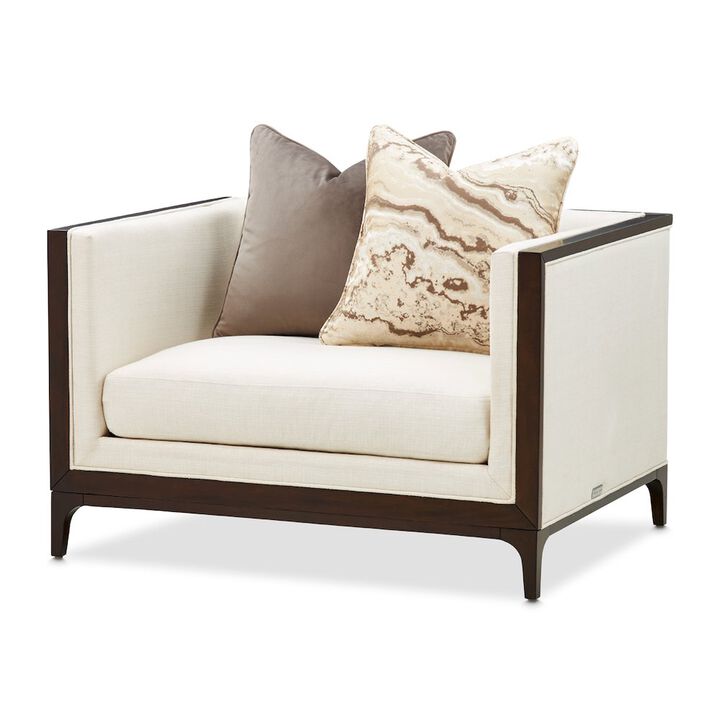 Michael Amini Belmont Place Matching Chair - Cream/Espresso
