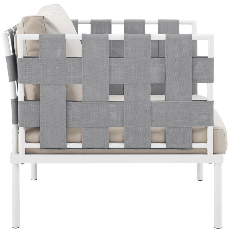 Modway EEI-2602-WHI-BEI MO-EEI-2602-WHI-BEI Harmony Outdoor Patio Aluminum, Armchair, White Beige