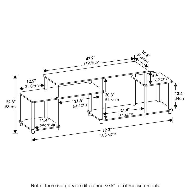 Furinno Furinno Turn-N-Tube Handel TV Stand for TV up to 55 Inch, Espresso/Black