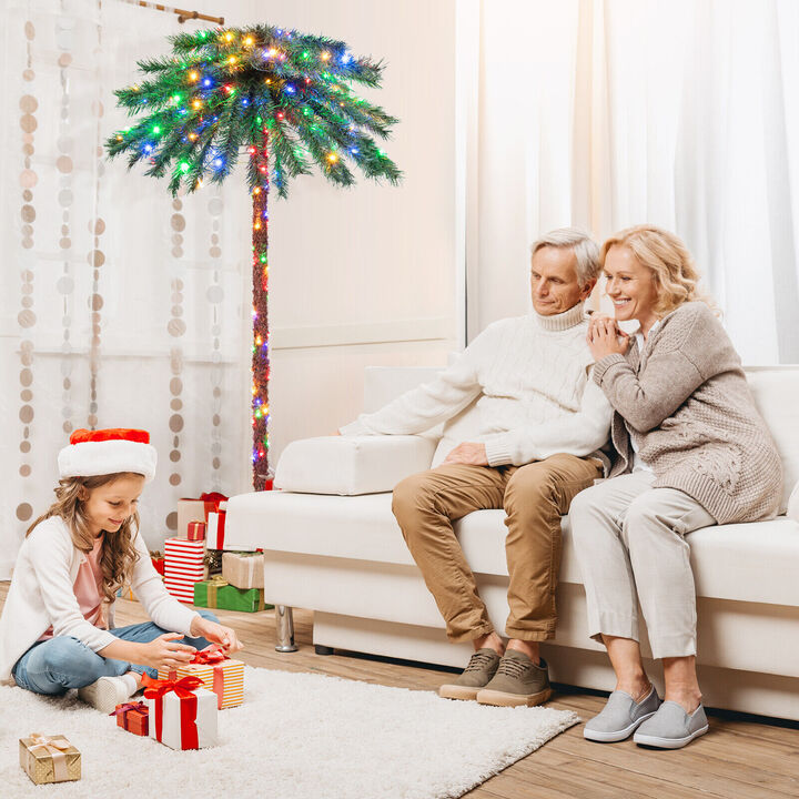 Pre-Lit Artificial Tropical Christmas Palm Tree for a Unique and Festive Holiday Decor with a Tropical Twist