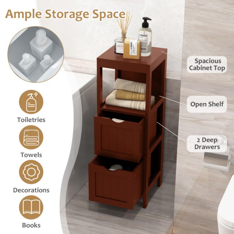 Hivvago Freestanding Storage Cabinet with 2 Removable Drawers for Bathroom