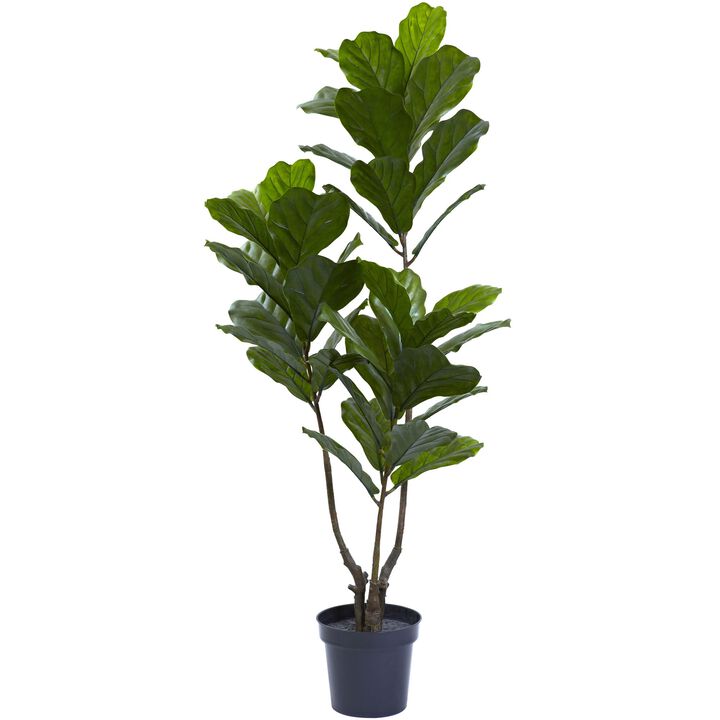 5.5' Artificial Fiddle Leaf Potted Tree
