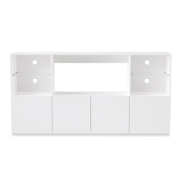 Merax High Gloss TV Stand with LED Lights