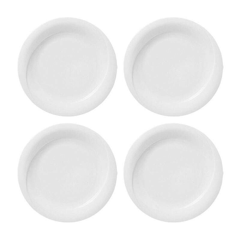 Porcelain X-tanbul dia.7.25" Round White Porcelain Plate (Set of 4)
