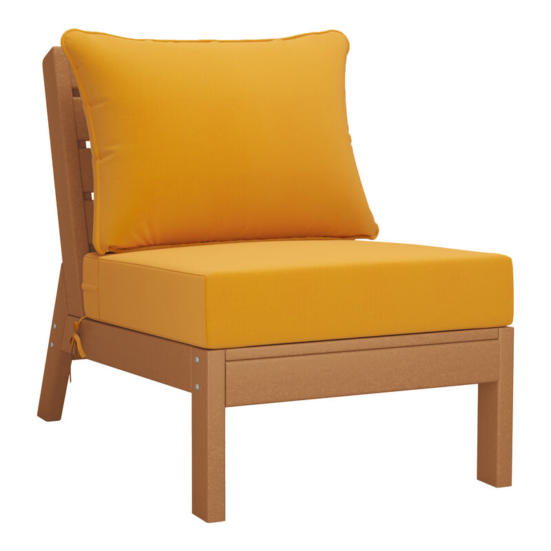 WestinTrends Outdoor Patio HDPE Sectional Sofa with Patio Cushions