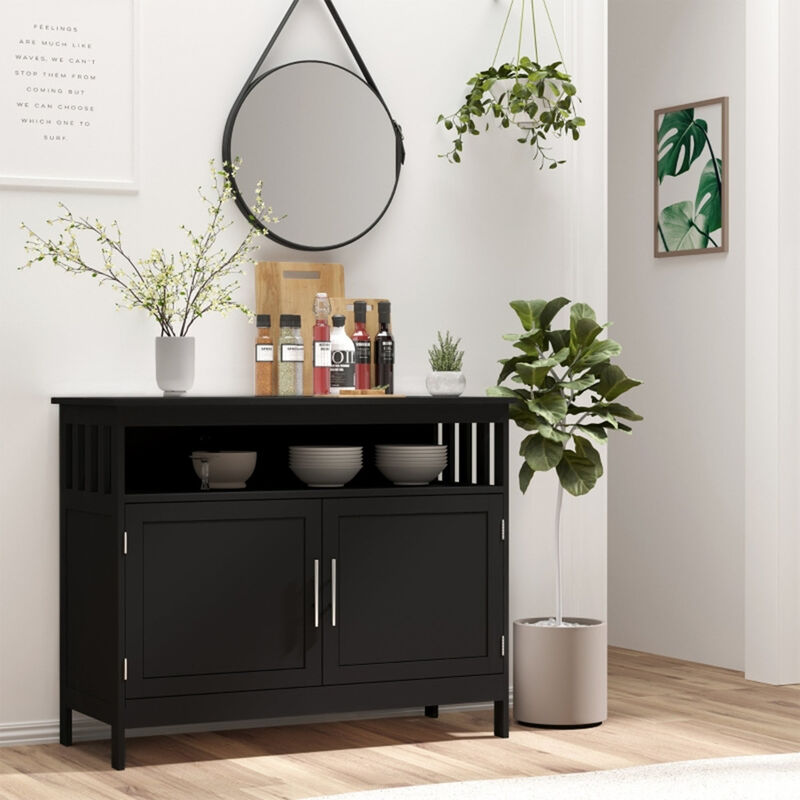 Wooden Kitchen Storage Cabinet with Doors and Shelves