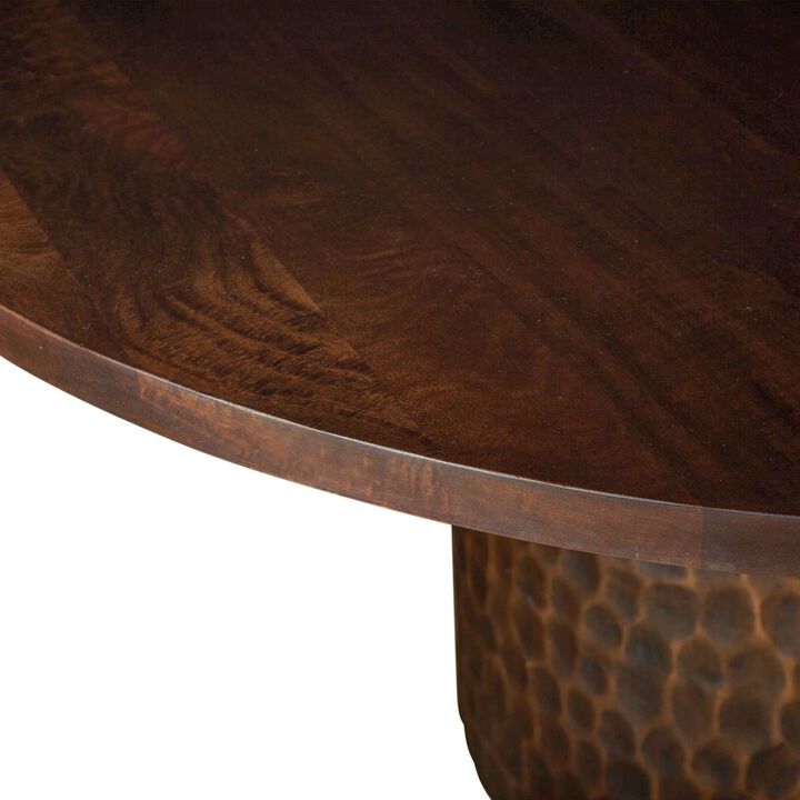 World Interiors Vallarta Round Two Tone Mango Wood Dining Table
