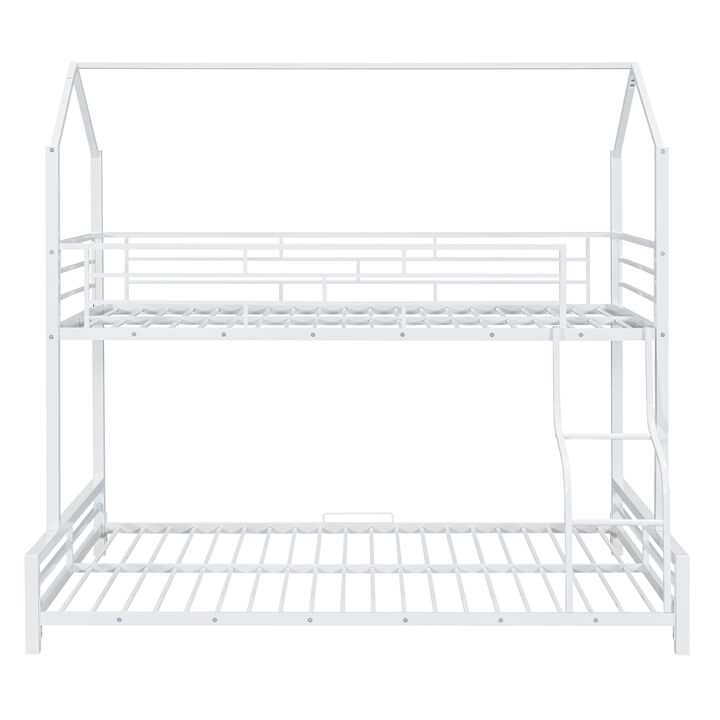 Merax Metal House Bunk Bed 2 Beds in 1