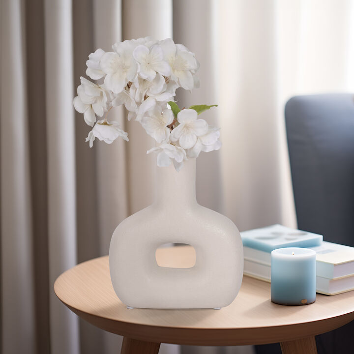 8" Ivory Dolomite Cut-Out Vase