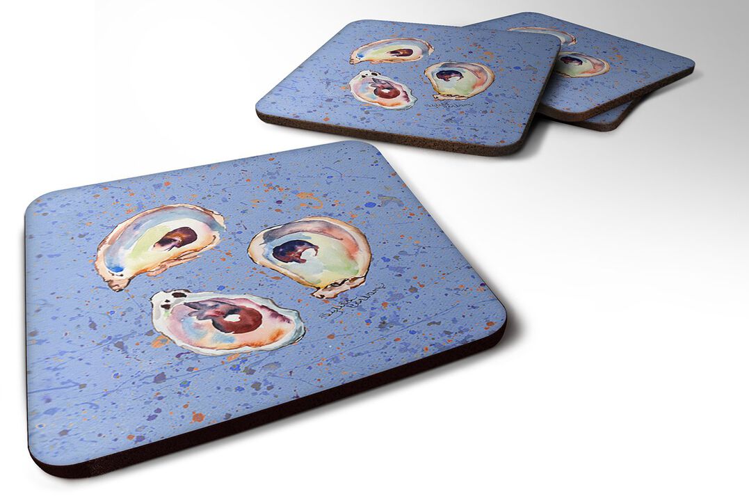 Caroline's Treasures 8456FC Oyster Foam Coasters (Set of 4), 3.5 H x 3.5 W, Multicolor