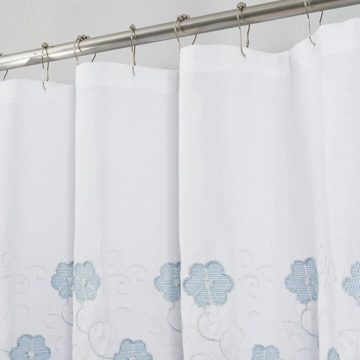 RT Designers Collection Tiffany Embroidered Stylish Shower Curtain 70" x 72" Teal