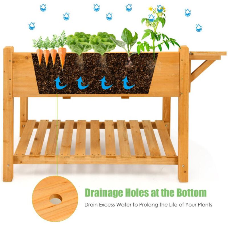 Hivvago Elevated Planter Box Kit with 8 Grids and Folding Tabletop