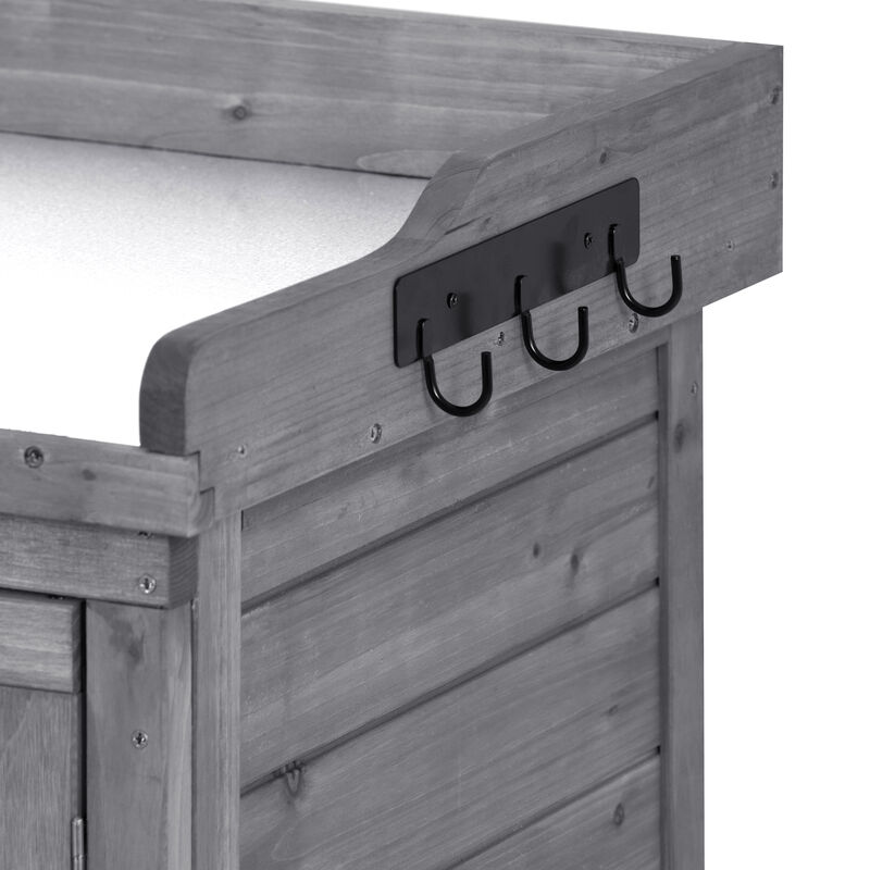 Merax Rustic Garden Wood Potting Bench Table