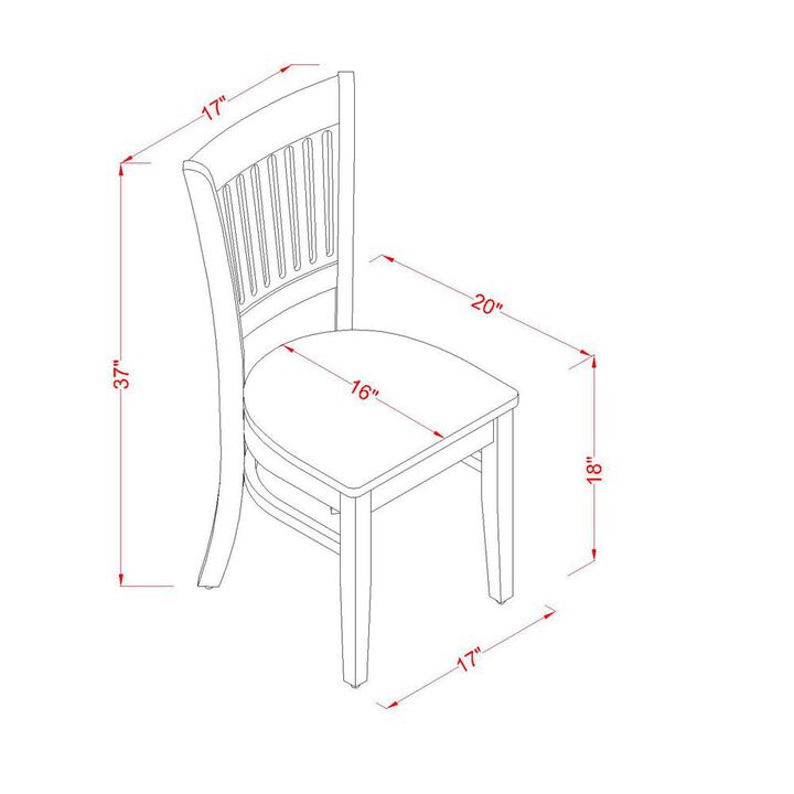 East West Furniture Vancouver    Wood  Seat  Kitchen  dining  Chairs  in  Oak  Finish,  Set  of  2
