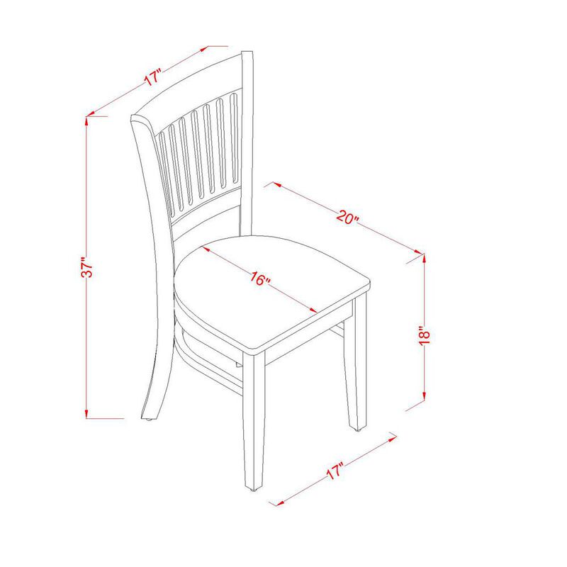 East West Furniture Vancouver    Wood  Seat  Dining  Chairs  in  Espresso  Finish,  Set  of  2