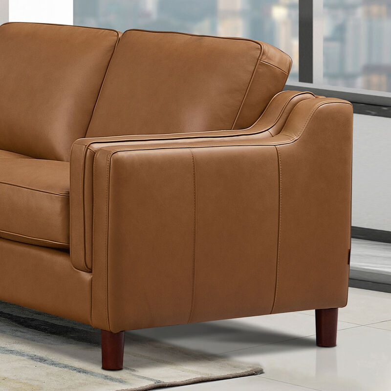 Bella Top Grain Leather U-Shaped Sectional with Left Chaise