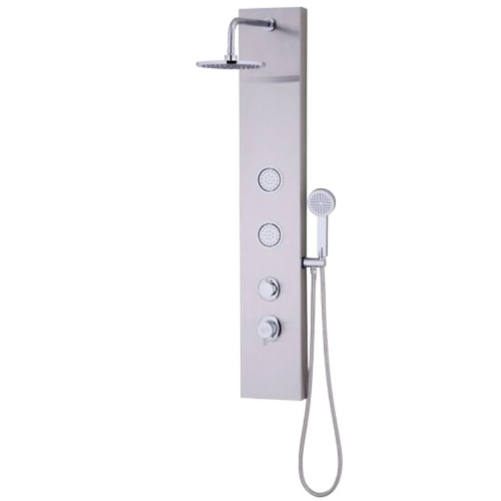 Hivvago 47 Inch Stainless Shower Panel with Massage Jets Hand Shower Hivvago 47 Inch Stainless Shower Panel with Massage Jets Hand Shower