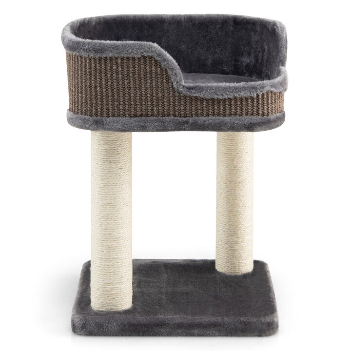 Multi-Level Cat Climbing Tree with Scratching Posts and Large Plush Perch Multi-Level Cat Climbing Tree with Scratching Posts and Large Plush Perch