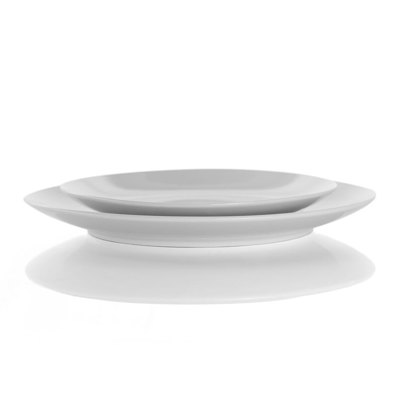 Elama Luna 18 Piece Porcelain Dinnerware Set in White