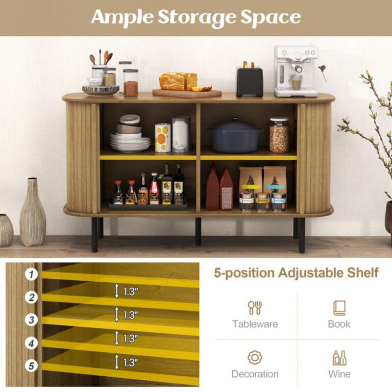 Hivvago 47 Inch Sideboard Buffet Cabinet with Adjustable Shelves for Kitchen Dining Room Living Room Entryway