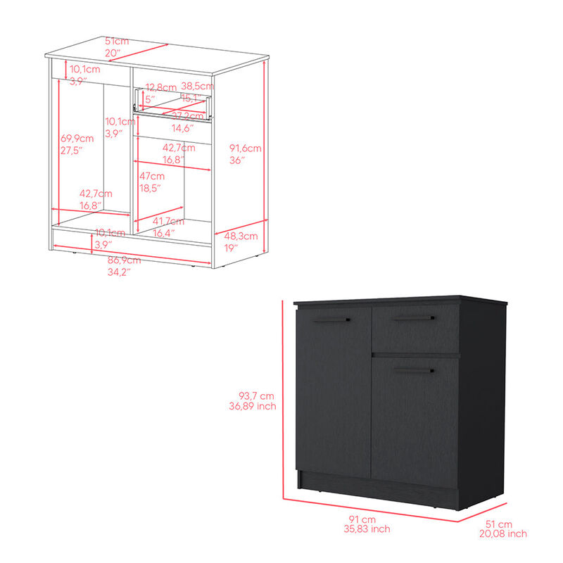 Dresser Carlin, Bedroom, Black