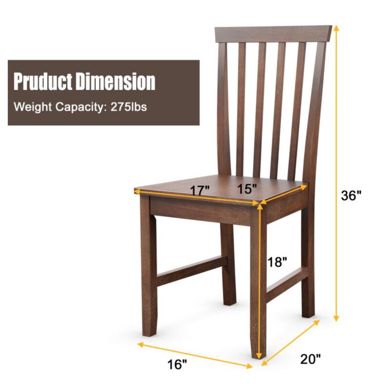 Hivvago Set of 2 Dining Chairs with Solid Wooden Legs